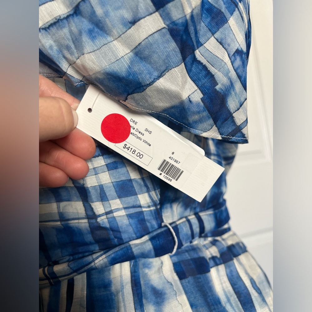 NWT Shoshanna Blue Watercolor Linen Dress - Picture 11 of 17